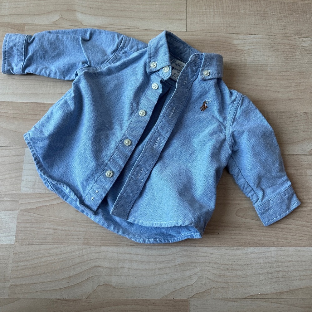 Polo Ralph Lauren Lightweight cotton oxford, light blue, 3months